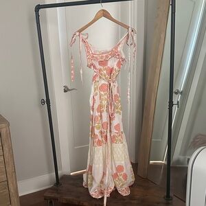 Floral Maxi Dress with Tie Straps